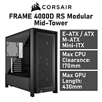 CORSAIR FRAME 4000D RS Modular Mid-Tower CC-9011312 Black Computer Case by corsair at Rebel Tech