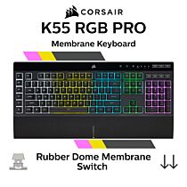 CORSAIR K55 RGB PRO Rubber Dome CH-9226765 Extended Size Membrane Keyboard by corsair at Rebel Tech