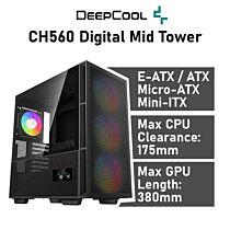DeepCool CH560 Digital R-CH560-BKAPE4D-G-1 Black Mid Tower Computer Case by deepcool at Rebel Tech