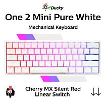 Ducky One 2 Mini Pure White RGB Cherry MX Silent Red DKON2061ST-SUSPDWWT1 Mini Size Mechanical Keyboard by ducky at Rebel Tech