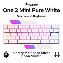 Ducky One 2 Mini Pure White RGB Cherry MX Speed Silver DKON2061ST-PUSPDWWT1 Mini Size Mechanical Keyboard by ducky at Rebel Tech