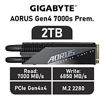 GIGABYTE AORUS Gen4 7000s Prem. 2TB PCIe Gen4x4 GP-AG70S2TB-P M.2 2280 Solid State Drive by gigabyte at Rebel Tech