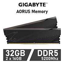 GIGABYTE AORUS Memory 32GB Kit DDR5-5200 CL40 1.25v GP-ARS32G52D5 Desktop Memory by gigabyte at Rebel Tech