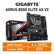 GIGABYTE B550 AORUS ELITE AX V2 AM4 AMD B550 ATX AMD Motherboard by gigabyte at Rebel Tech