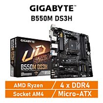 GIGABYTE B550M DS3H AM4 AMD B550 Micro-ATX AMD Motherboard by gigabyte at Rebel Tech