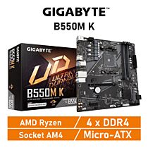 GIGABYTE B550M K AM4 AMD B550 Micro-ATX AMD Motherboard by gigabyte at Rebel Tech