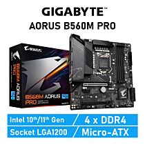 GIGABYTE B560M AORUS PRO LGA1200 Intel B560 Micro-ATX Intel Motherboard by gigabyte at Rebel Tech