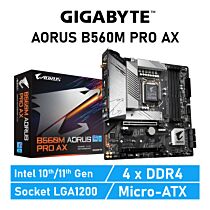 GIGABYTE B560M AORUS PRO AX LGA1200 Intel B560 Micro-ATX Intel Motherboard by gigabyte at Rebel Tech