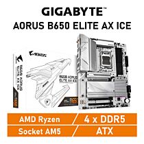 GIGABYTE B650 AORUS ELITE AX ICE AM5 B650 ATX AMD Motherboard by gigabyte at Rebel Tech
