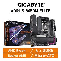 GIGABYTE B650M AORUS ELITE AM5 AMD B650 Micro-ATX AMD Motherboard by gigabyte at Rebel Tech
