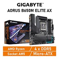 GIGABYTE B650M AORUS ELITE AX AM5 AMD B650 Micro-ATX AMD Motherboard by gigabyte at Rebel Tech