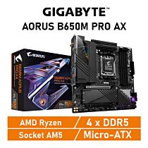 GIGABYTE B650M AORUS PRO AX AM5 AMD B650 Micro-ATX AMD Motherboard by gigabyte at Rebel Tech