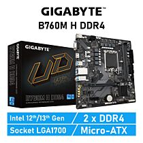 GIGABYTE B760M H DDR4 LGA1700 Intel B760 Micro-ATX Intel Motherboard by gigabyte at Rebel Tech