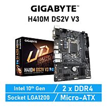 GIGABYTE H410M DS2V V3 LGA1200 Intel H410 Micro-ATX Intel Motherboard by gigabyte at Rebel Tech