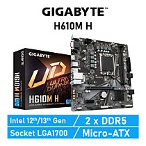 GIGABYTE H610M H LGA1700 Intel H610 Micro-ATX Intel Motherboard by gigabyte at Rebel Tech