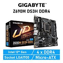 GIGABYTE Z690M DS3H DDR4 LGA1700 Intel Z690 Micro-ATX Intel Motherboard by gigabyte at Rebel Tech