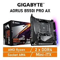 GIGABYTE B550I AORUS PRO AX AM4 AMD B550 Mini-ITX AMD Motherboard by gigabyte at Rebel Tech