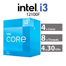 Intel Core i3-12100F Alder Lake 4-Core 3.30GHz LGA1700 58W BX8071512100F Desktop Processor by intel at Rebel Tech