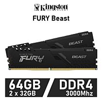 Kingston FURY Beast 64GB Kit DDR4-3000 CL16 1.35v KF430C16BBK2/64 Desktop Memory by kingston at Rebel Tech