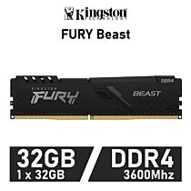 Kingston FURY Beast 32GB DDR4-3600 CL18 1.35v KF436C18BB/32 Desktop Memory by kingston at Rebel Tech
