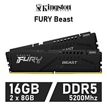 Kingston FURY Beast 16GB Kit DDR5-5200 CL36 1.25v KF552C36BBEK2-16 Desktop Memory by kingston at Rebel Tech