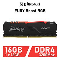 Kingston FURY Beast RGB 16GB DDR4-3200 CL16 1.35v KF432C16BBA/16 Desktop Memory by kingston at Rebel Tech