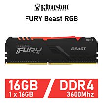 Kingston FURY Beast RGB 16GB DDR4-3600 CL18 1.35v KF436C18BBA/16 Desktop Memory by kingston at Rebel Tech