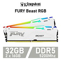 Kingston FURY Beast RGB 32GB DDR5-5200 CL36 1.25v KF552C36BWEAK2-32 Desktop Memory by kingston at Rebel Tech