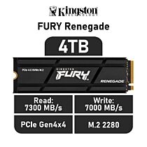 Kingston FURY Renegade 4TB PCIe Gen4x4 SFYRDK/4000G M.2 2280 Solid State Drive by kingston at Rebel Tech