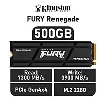 Kingston FURY Renegade 500GB PCIe Gen4x4 SFYRSK/500G M.2 2280 Solid State Drive by kingston at Rebel Tech