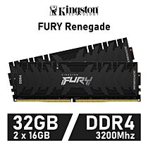 Kingston FURY Renegade 32GB Kit DDR4-3200 CL16 1.35v KF432C16RB1K2/32 Desktop Memory by kingston at Rebel Tech