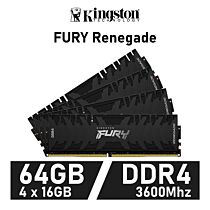 Kingston FURY Renegade 64GB Kit DDR4-3600 CL16 1.35v KF436C16RB1K4/64 Desktop Memory by kingston at Rebel Tech