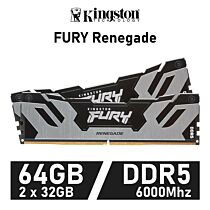 Kingston FURY Renegade 64GB Kit DDR5-6000 CL32 1.35v KF560C32RSK2-64 Desktop Memory by kingston at Rebel Tech