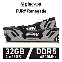 Kingston FURY Renegade 32GB Kit DDR5-6800 CL36 1.40v KF568C36RSK2-32 Desktop Memory by kingston at Rebel Tech