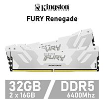 Kingston FURY Renegade 32GB Kit DDR5-6400 CL32 1.40v KF564C32RWK2-32 Desktop Memory by kingston at Rebel Tech