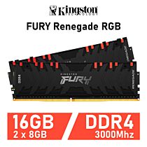 Kingston FURY Renegade RGB 16GB Kit DDR4-3000 CL15 1.35v KF430C15RBAK2/16 Desktop Memory by kingston at Rebel Tech