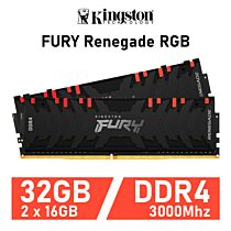Kingston FURY Renegade RGB 32GB Kit DDR4-3000 CL15 1.35v KF430C15RB1AK2/32 Desktop Memory by kingston at Rebel Tech