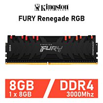 Kingston FURY Renegade RGB 8GB DDR4-3000 CL15 1.35v KF430C15RBA/8 Desktop Memory by kingston at Rebel Tech