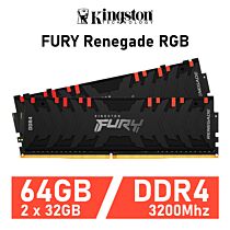 Kingston FURY Renegade RGB 64GB Kit DDR4-3200 CL16 1.35v KF432C16RBAK2/64 Desktop Memory by kingston at Rebel Tech