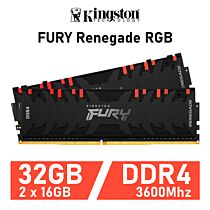 Kingston FURY Renegade RGB 32GB Kit DDR4-3600 CL16 1.35v KF436C16RB1AK2/32 Desktop Memory by kingston at Rebel Tech