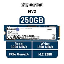 Kingston NV2 250GB PCIe Gen4x4 SNV2S/250G M.2 2280 Solid State Drive by kingston at Rebel Tech