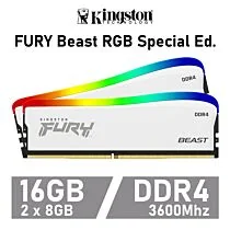 Kingston FURY Beast RGB Special Ed. 16GB Kit DDR4-3600 CL17 1.35v KF436C17BWAK2/16 Desktop Memory by kingston at Rebel Tech