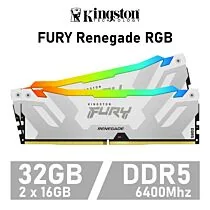 Kingston FURY Renegade RGB 32GB Kit DDR5-6400 CL32 1.40v KF564C32RWAK2-32 Desktop Memory by kingston at Rebel Tech