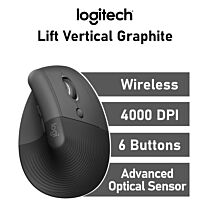Logitech Lift Vertical Optical 910-006473 Wireless Office Mouse by logitech at Rebel Tech