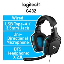 Logitech G432 981-000770 Wired Gaming Headset by logitech at Rebel Tech