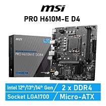MSI H610M-E PRO Intel LGA1700 Micro ATX Motherboard by msi at Rebel Tech