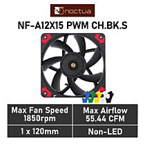 Noctua NF-A12x15 PWM chromax.black.swap 120mm PWM NF-A12X15 PWM CH.BK.S Case Fan by noctua at Rebel Tech