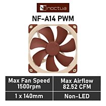 Noctua NF-A14 PWM 140mm PWM NF-A14 PWM Case Fan by noctua at Rebel Tech