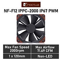 Noctua NF-F12 industrialPPC-2000 IP67 PWM 120mm PWM NF-F12 IPPC-2000 IP67 PWM Case Fan by noctua at Rebel Tech