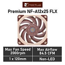 Noctua Premium NF-A12x25 FLX 120mm NF-A12X25 FLX Case Fan by noctua at Rebel Tech